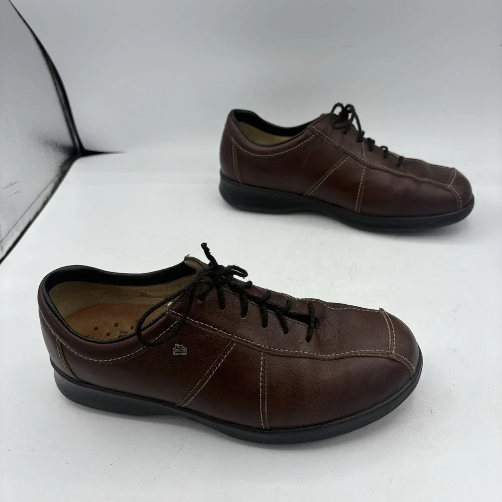Finn Comfort Company Oxford Shoes Mens Boys‎ Size 5.5 Dijon Brown Leather